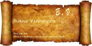 Bukna Vincencia névjegykártya